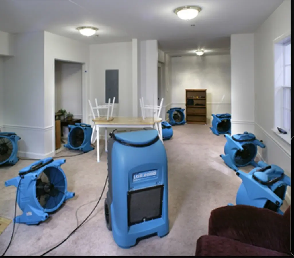 Air movers and dehumidifier setup for Water Extraction & Removal in Vadnais Heights